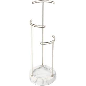 Umbra 299471-491 Tesora 3-Tier Jewelry Stand, Earring Holder, Accessory Organizer and Display, White/Nickel(White/Nickel)