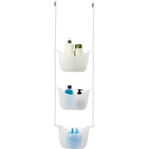 Umbra Bask Hanging Shower Caddy, Bathroom Storage and Organizer for Shampoo, Conditioner, Bath Supplies and Accessories, White