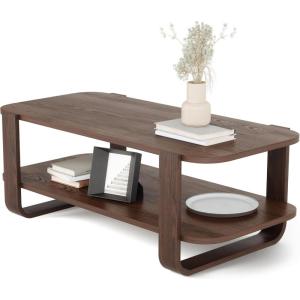 Umbra Bellwood Coffee Table with Storage, Natural(Aged Walnut)