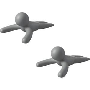 Umbra Buddy Door Stop, Heavy-Duty and Flexible, Soft-Touch Finish, Protects Your Floors, Grey(2-Pack)