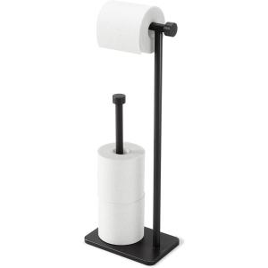 Umbra Cappa Toilet Paper Stand with Reserve, Free-Standing Storage Solution for Bathroom, Nickel(Black)