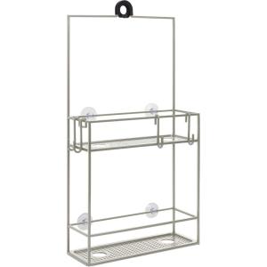 Umbra Cubiko Metal Shower Caddy, Hangs Over the Shower Head, Black(Gray)