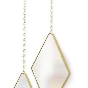Umbra Dima Mirrors, Set of 3, Trio of Decorative Mirrors(Brass)