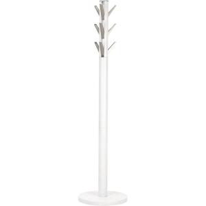 Umbra Flapper Coat Rack, Clothing Hanger, Umbrella Holder, and Hat Organizer, Great for Entryway, Grey(White/Nickel)