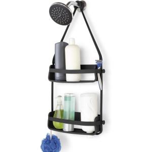 Umbra Flex Shower Storage Accessories with Patented Gel-Lock Technology Suction Cup, Black(Black)