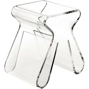 Umbra Magino, Acrylic Side Table, End Table, Stool with Storage, Modern Magazine Rack, Clear(Modern)