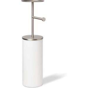 Umbra Portaloo Toilet Paper Stand and Reserve, White/Nickel(White/Nickel)