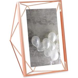 Umbra Prisma 4×6 Picture Frame, Metal Floating Wall or Desk Photo Display for Pictures, Art, Illustrations, and More, Chrome(Copper)