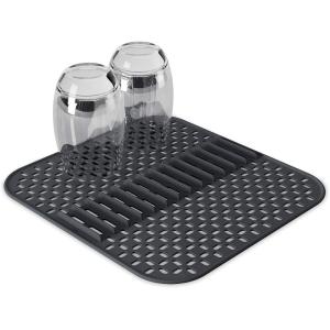 Umbra Sling Flexible Sponge Holder for Kitchen Sink, Large Mat, Charcoal(Charcoal)