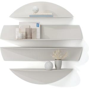 Umbra Solis Decorative Floating Shelf – Set of 4 Wall-Mount Shelves to Display Small Objects and Artwork, Black(Stone)