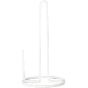 Umbra Squire Stand up Paper Towel Holder for Kitchen or Bathroom, Bent Metal Wire Looks Like Cast Iron, White