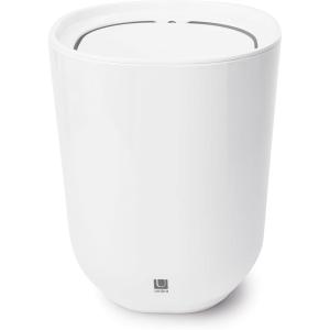 Umbra Step Dish for Bathroom-Contemporary, Practical Molded Oval Soap Bar Holder for Bath Sink-Nicely Fits Into Amenity Tray-Easy to Clean, Highly Durable, White(Waste Can)