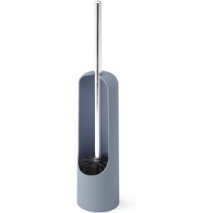 Umbra Touch Toilet Brush with Holder/Stand – Durable, Slim Cleaning Tool with Dense Bristles – Removes Stubborn Stains, White(Slate Blue)
