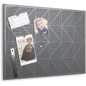 Umbra Trigon, Wall Mounted Bulletin Board, Magnetic Board, and Message Board, White(Charcoal)