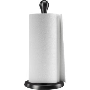 Umbra Tug One-Handed-Tear Modern Paper Towel Holder, Black(Black)