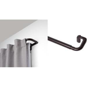 Umbra Twilight Double Black Out Window Curtain Rod – Wrap Around Adjustable Double Curtain Rod, 28 to 48”, Curtain Rod, Auburn bronze & 242732-797-REM Twilight Single Curtain Rod Set, 28-48, Bronze(Auburn Bronze)