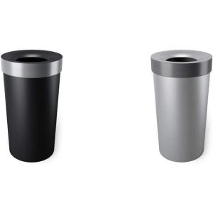 Umbra Venti Swing-Top 16.5-Gallon Kitchen Trash Can, 35-Inch Tall, Pewter(Black/Nickel)