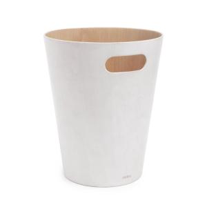 Umbra Woodrow 2-Gallon Modern Wooden Trash Can Wastebasket, Attractive Bin for Garbage or Recycling, Suitable for Home or Office, Grey/Natural(Modern)