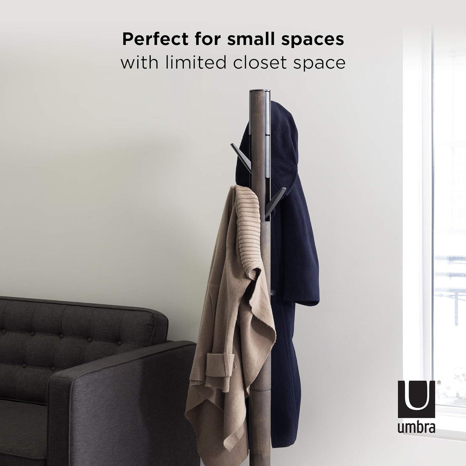 image:imageUmbra Flapper Coat Rack Clothing Hanger Umbrella Holder and Hat Organizer Great for Entryway BlackWalnut 320361048BlackWalnut