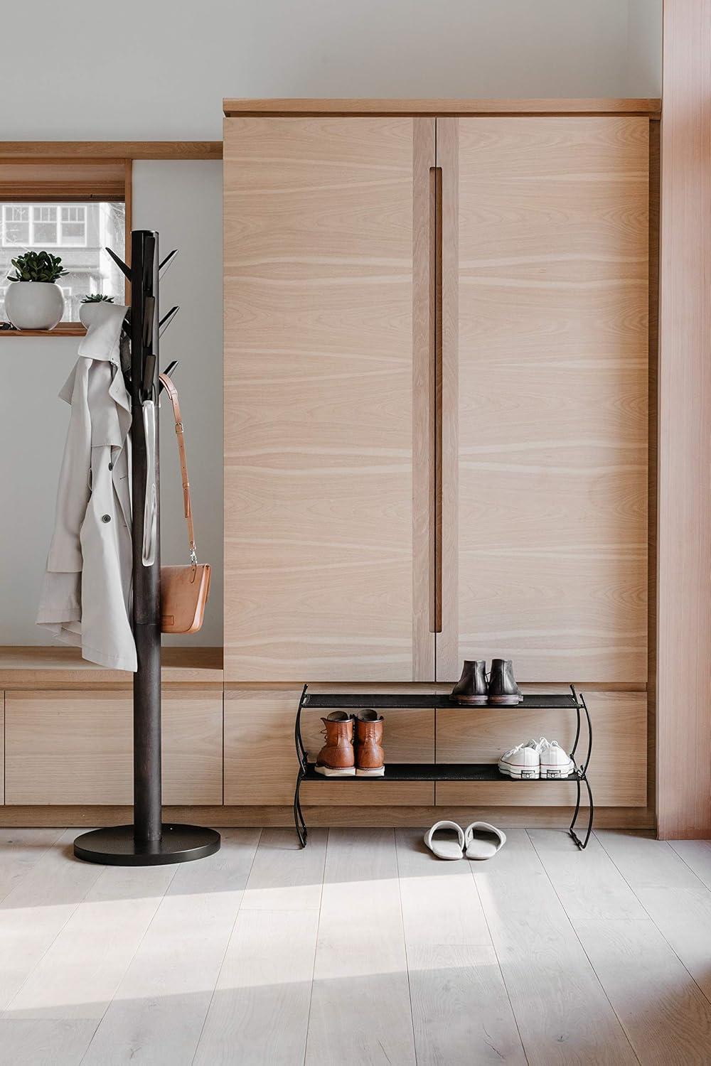 image:imageUmbra Flapper Coat Rack Clothing Hanger Umbrella Holder and Hat Organizer Great for Entryway BlackWalnut 320361048BlackWalnut