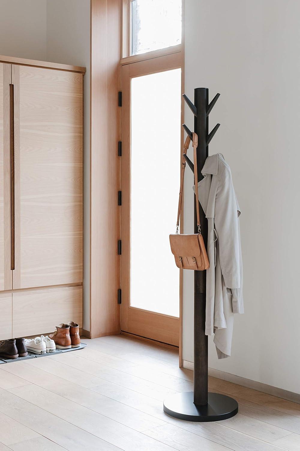 image:imageUmbra Flapper Coat Rack Clothing Hanger Umbrella Holder and Hat Organizer Great for Entryway BlackWalnut 320361048BlackWalnut