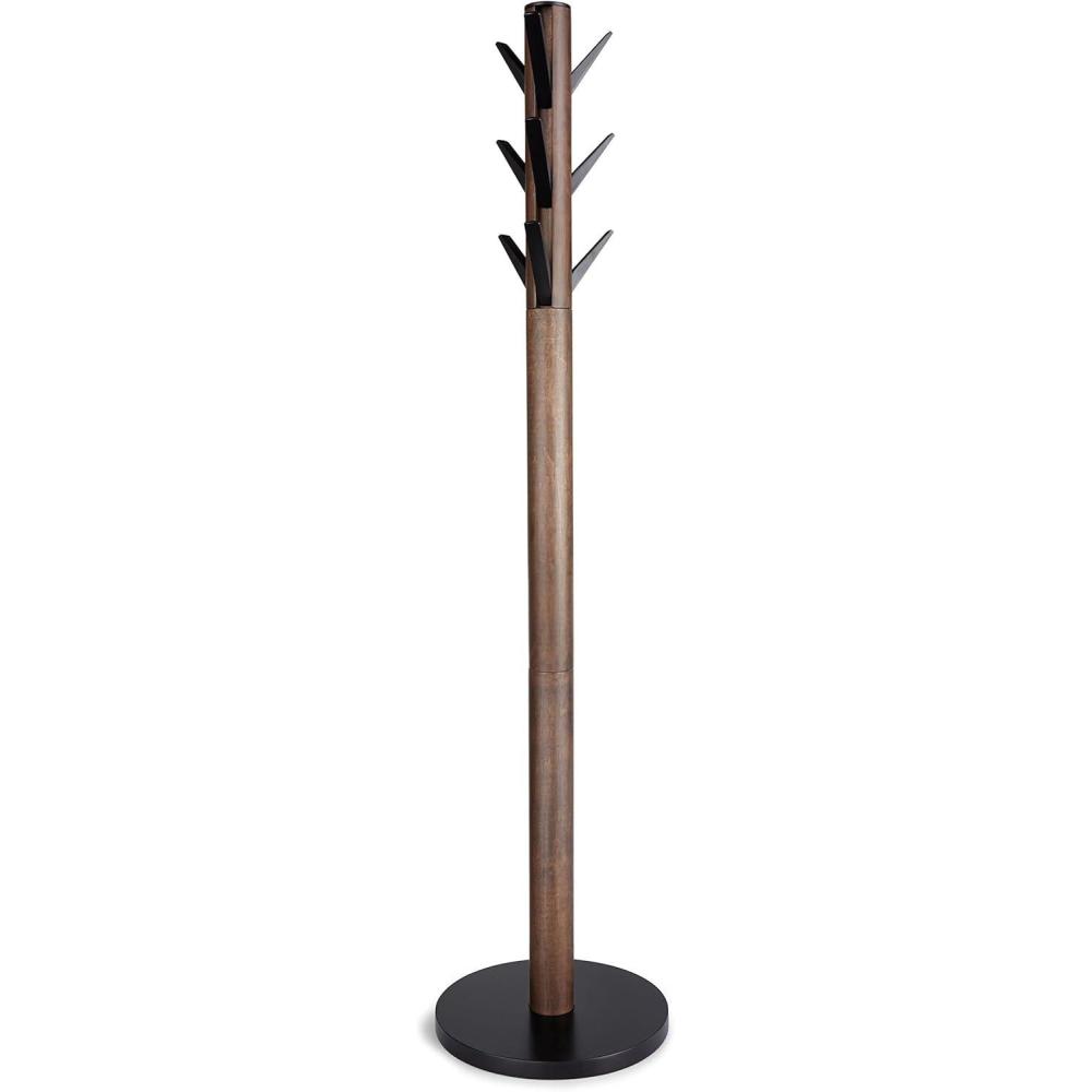 image:imageUmbra Flapper Coat Rack Clothing Hanger Umbrella Holder and Hat Organizer Great for Entryway BlackWalnut 320361048BlackWalnut