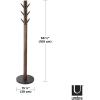 Umbra Flapper Coat Rack, Clothing Hanger, Umbrella Holder, and Hat Organizer, Great for Entryway, Black/Walnut (320361-048)(Black/Walnut)