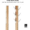 Umbra Flapper Coat Rack, Clothing Hanger, Umbrella Holder, and Hat Organizer, Great for Entryway, Black/Walnut (320361-048)(White/Natural)