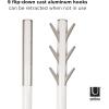Umbra Flapper Coat Rack, Clothing Hanger, Umbrella Holder, and Hat Organizer, Great for Entryway, Black/Walnut (320361-048)(White/Nickel)