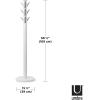 Umbra Flapper Coat Rack, Clothing Hanger, Umbrella Holder, and Hat Organizer, Great for Entryway, Black/Walnut (320361-048)(White/Nickel)