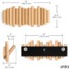 Umbra Picket Coat Rack with 8 Hooks – Walnut Wall-Mounted Coat Rack with Flip-Down Wooden Hooks, Real Pine Wood Decorative Wall Storage for Jackets, Hats, Scarves, Bags, Entryway, Bedroom Living Room(Natural)