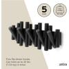 Umbra Picket Coat Rack with 8 Hooks – Walnut Wall-Mounted Coat Rack with Flip-Down Wooden Hooks, Real Pine Wood Decorative Wall Storage for Jackets, Hats, Scarves, Bags, Entryway, Bedroom Living Room(Black)