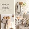 Umbra Picket Coat Rack with 8 Hooks – Walnut Wall-Mounted Coat Rack with Flip-Down Wooden Hooks, Real Pine Wood Decorative Wall Storage for Jackets, Hats, Scarves, Bags, Entryway, Bedroom Living Room(Natural)