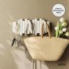 Umbra Picket Coat Rack with 8 Hooks – Walnut Wall-Mounted Coat Rack with Flip-Down Wooden Hooks, Real Pine Wood Decorative Wall Storage for Jackets, Hats, Scarves, Bags, Entryway, Bedroom Living Room(White)
