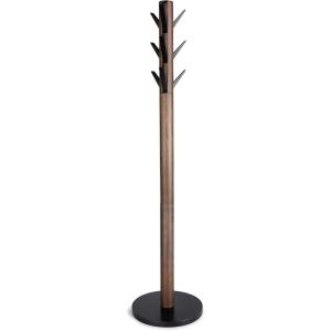 Umbra Flapper Coat Rack, Clothing Hanger, Umbrella Holder, and Hat Organizer, Great for Entryway, Black/Walnut (320361-048)(Black/Walnut)