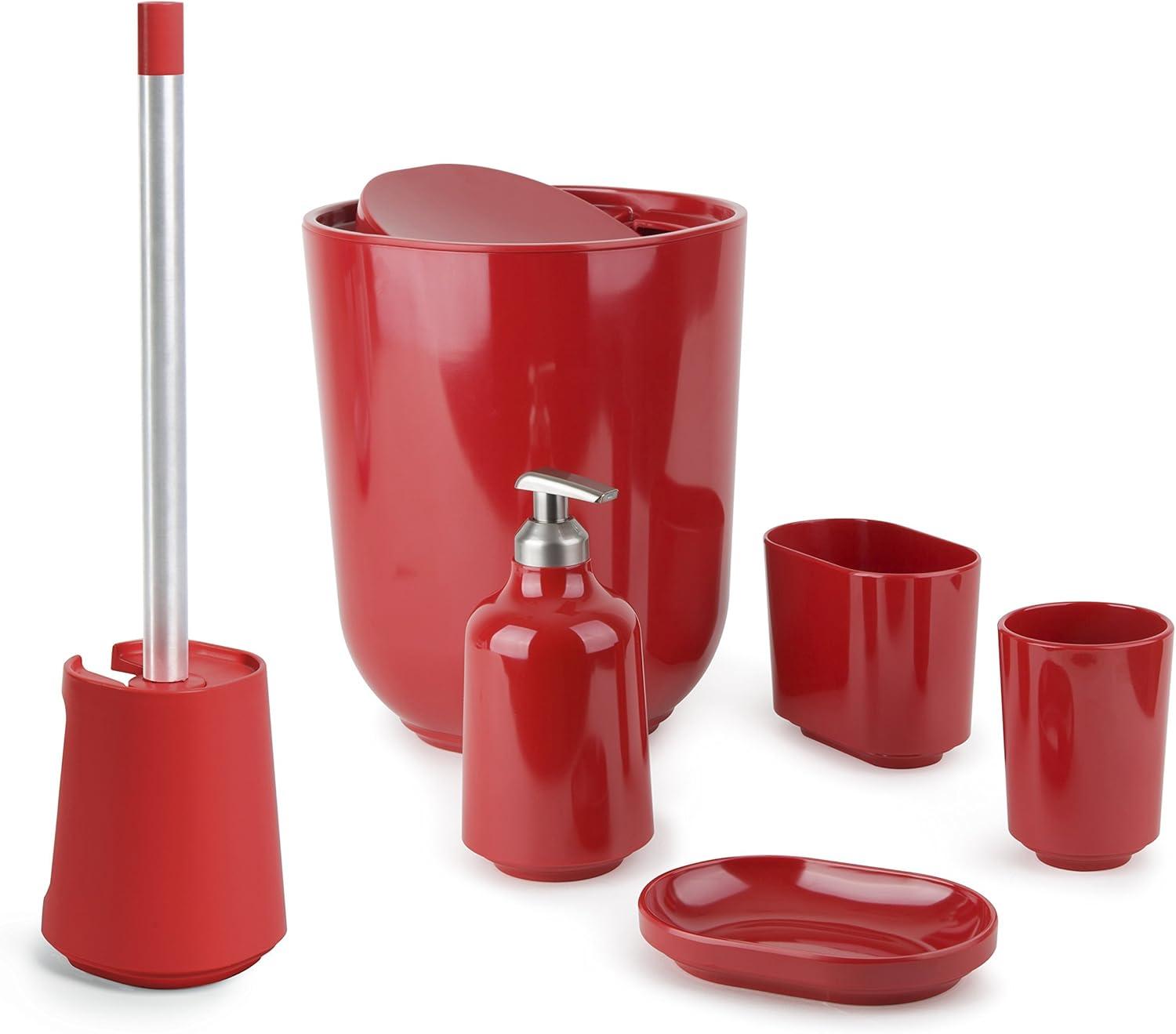 image:imageUmbra Step SwingTop Waste Can BlackRed