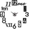 Umbra 118430-040 Numbra Modern DIY 3D Wall Clock, Easy to Paste Wall Sticker Numbers, Frameless Large Decorative Wall Clock, Black(Black)