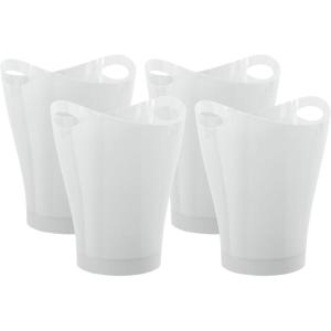 Umbra Garbino Trash Can 2.25-Gallon (8.5L) Capacity, Black(Metallic-white)