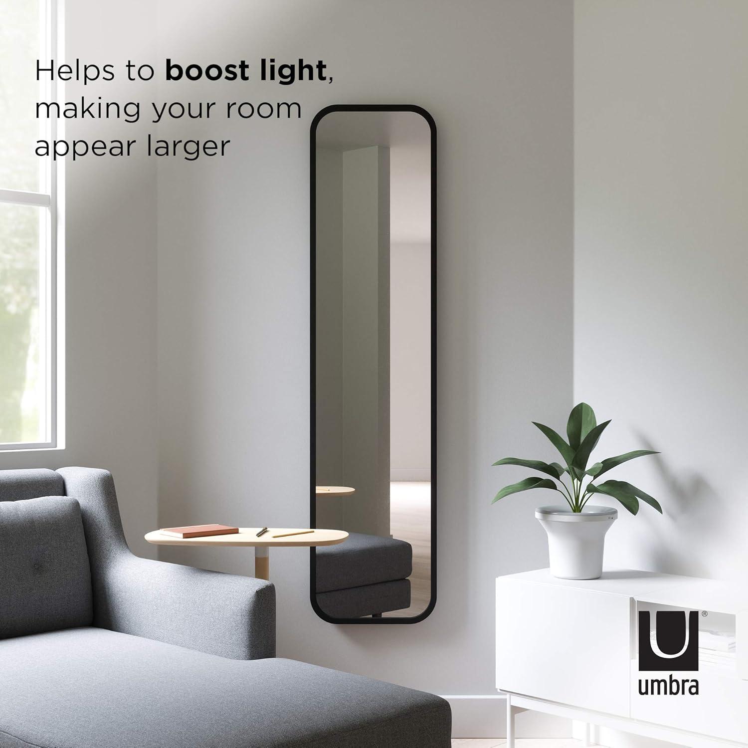 image:imageUmbra Hub Mirror with Rubber Frame Modern Style for Bedroom Bathroom Entryway and More Black62L x 145W