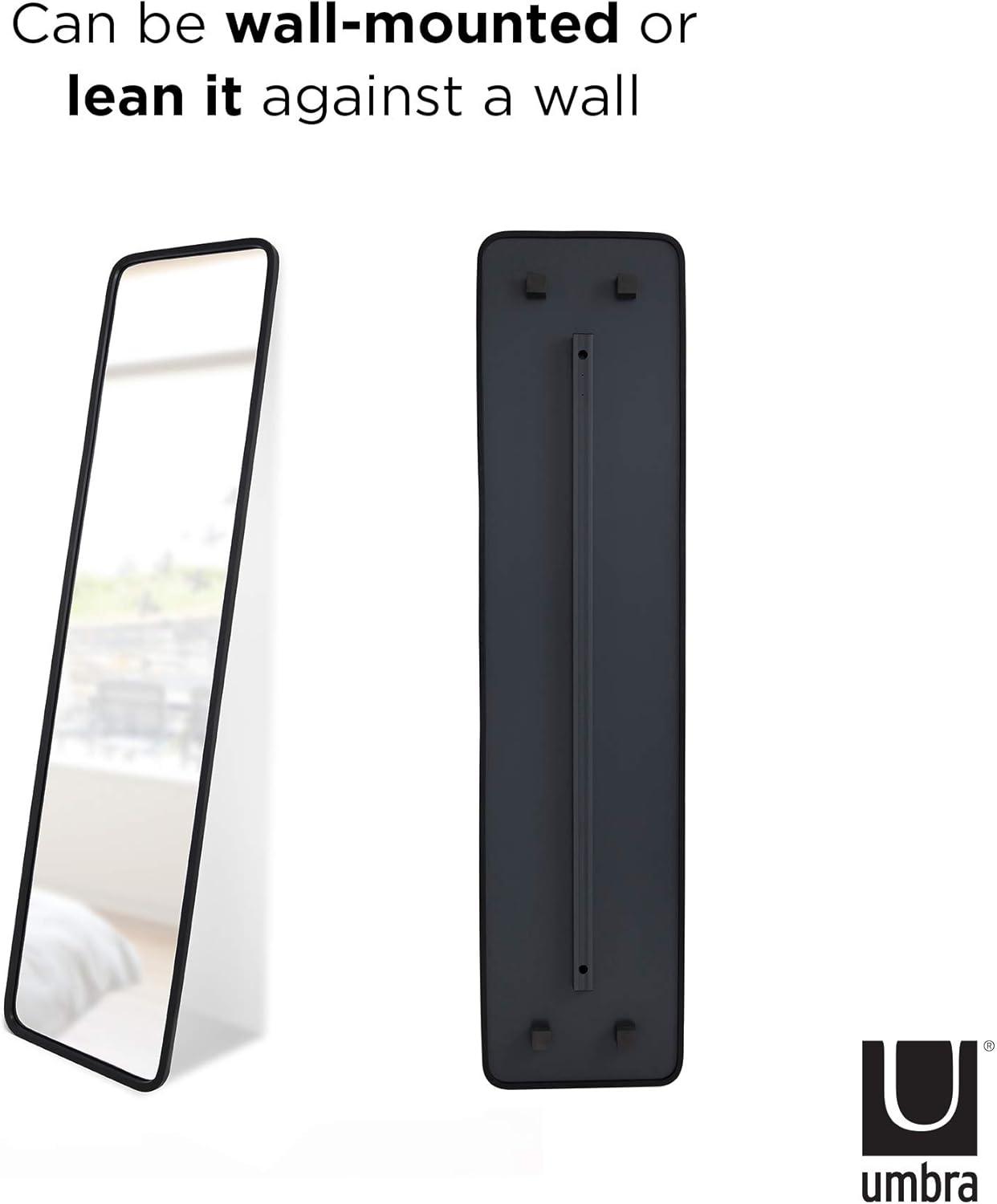 image:imageUmbra Hub Mirror with Rubber Frame Modern Style for Bedroom Bathroom Entryway and More Black62L x 145W