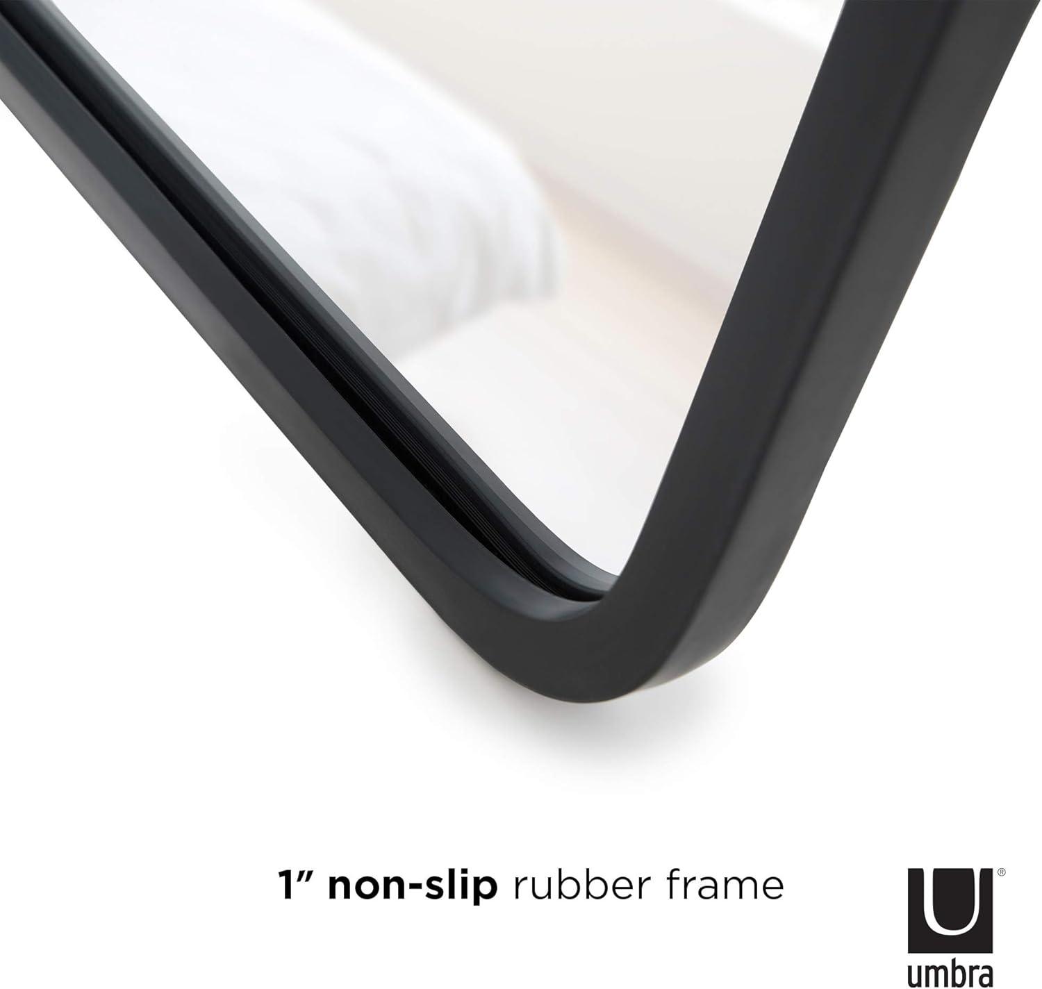 image:imageUmbra Hub Mirror with Rubber Frame Modern Style for Bedroom Bathroom Entryway and More Black62L x 145W