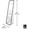 Umbra Hub Mirror with Rubber Frame, Modern Style for Bedroom, Bathroom, Entryway and More, Black(62″L x 14.5″W)