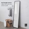 Umbra Hub Mirror with Rubber Frame, Modern Style for Bedroom, Bathroom, Entryway and More, Black(62″L x 14.5″W)