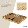 Umbra Blitz 2-in-1 Backgammon & Checkers Set – Folding Decorative Board Game with Ashwood Checkerboard, Cork Backgammon Interior, Includes 32 Pieces & Dice