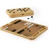 Umbra Blitz 2-in-1 Backgammon & Checkers Set – Folding Decorative Board Game with Ashwood Checkerboard, Cork Backgammon Interior, Includes 32 Pieces & Dice