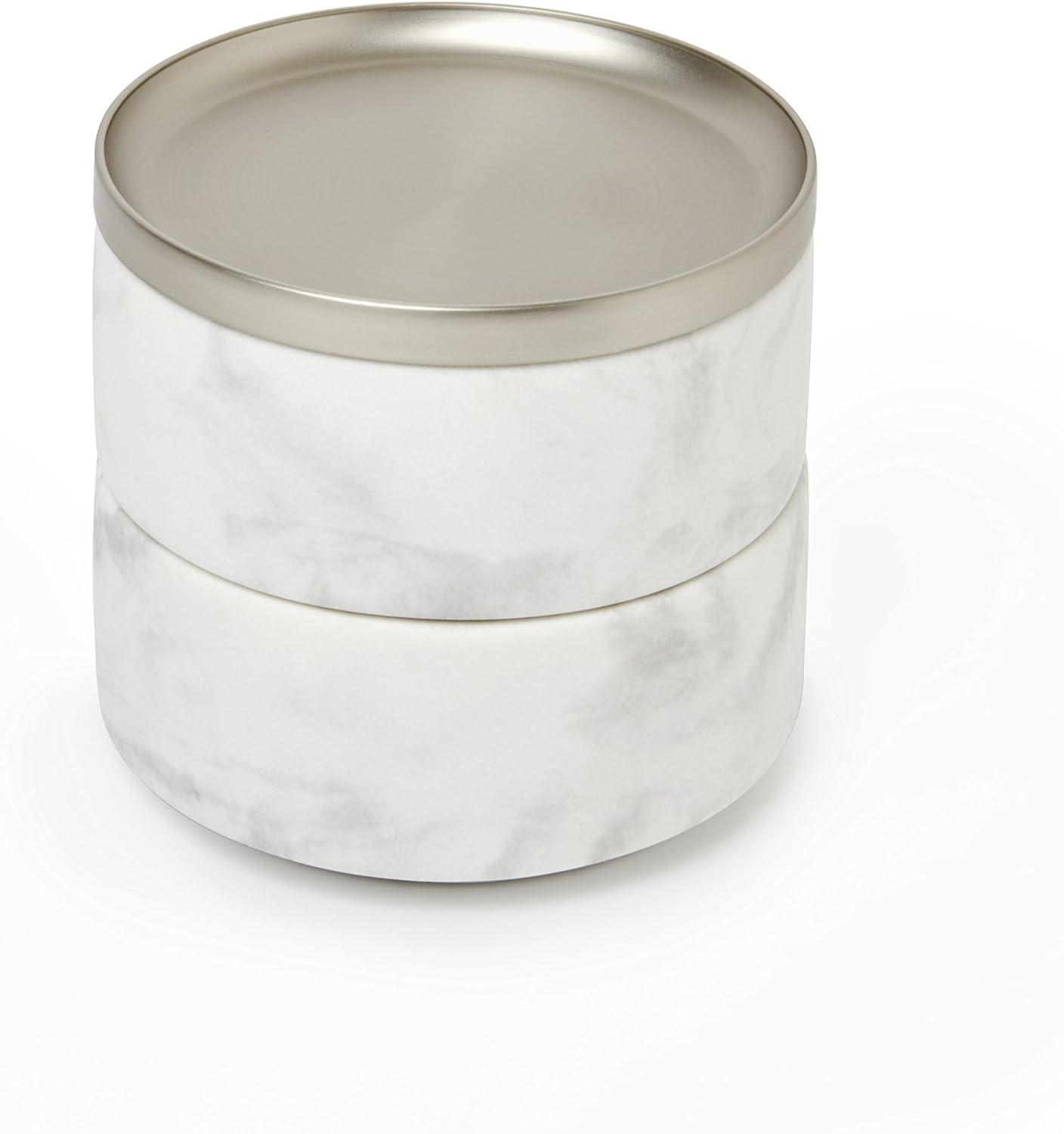 image:imageUmbra 299470491 Tesora Jewelry Box TwoTier Resin Storage Container with Removable Lid MarbleNickel