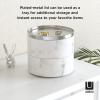 Umbra 299470-491 Tesora Jewelry Box, Two-Tier Resin Storage Container with Removable Lid, Marble/Nickel