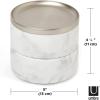 Umbra 299470-491 Tesora Jewelry Box, Two-Tier Resin Storage Container with Removable Lid, Marble/Nickel