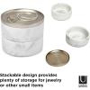Umbra 299470-491 Tesora Jewelry Box, Two-Tier Resin Storage Container with Removable Lid, Marble/Nickel