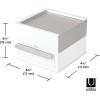 Umbra Stowit Jewelry Box – Modern Keepsake Storage Organizer with Hidden Compartment Drawers for Ring, Bracelet, Watch, Necklace, Earrings, and Accessories(White/Nickel)